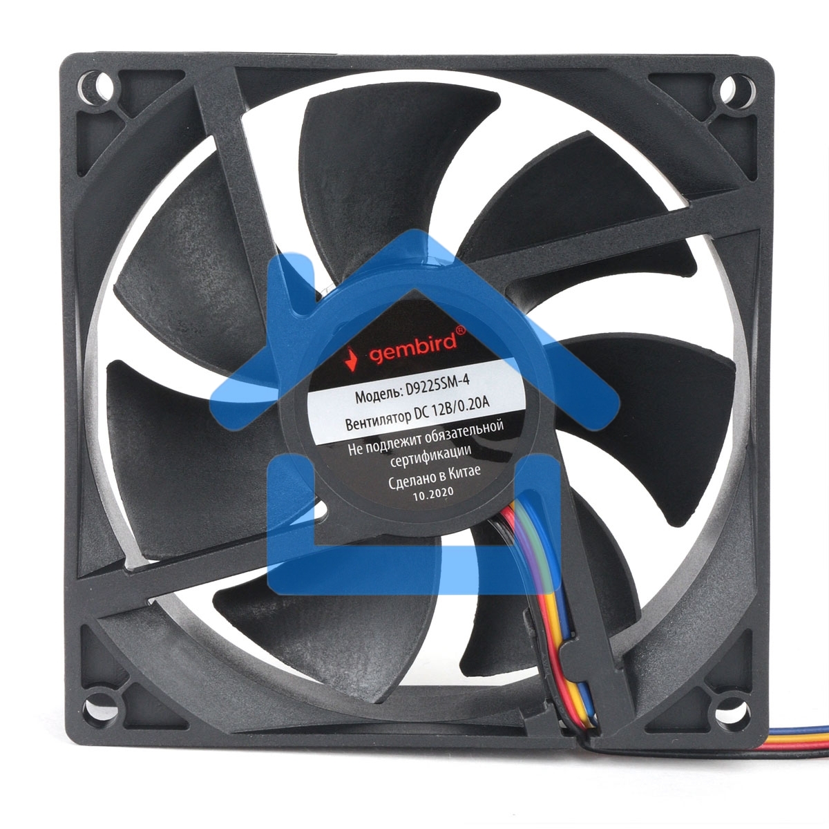 Вентилятор для корпуса Gembird 18655 черный, 92 мм, 2500 об/мин, 32.7 дБ, 4 pin