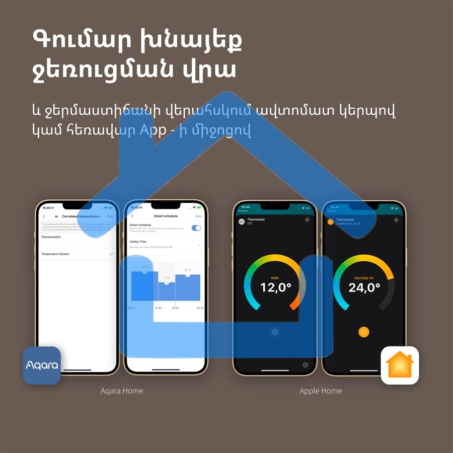 Термоголовка Aqara Smart Radiator Thermostat E1 (SRTS-A01) для радиат. резьбовой