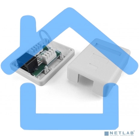 Розетка компьютерная Hyperline SB1-1-8P8C-C6-WH RJ-45(8P8C), категория 6, одинарная, внешняя, Dual IDC