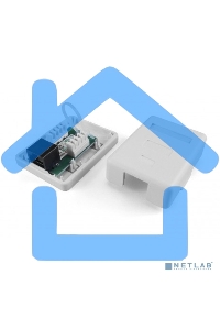 Розетка компьютерная Hyperline SB1-1-8P8C-C6-WH RJ-45(8P8C), категория 6, одинарная, внешняя, Dual IDC