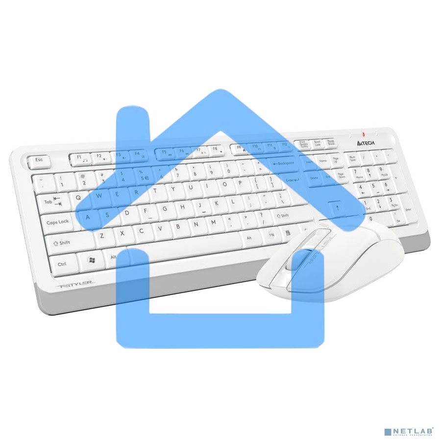 Клавиатура + мышь A4Tech Fstyler FG1012 клав:белый мышь:белый USB беспроводная Multimedia