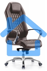 Кресло руководителя Бюрократ _AURA/BROWN коричневый, кожа, крестовина алюминий