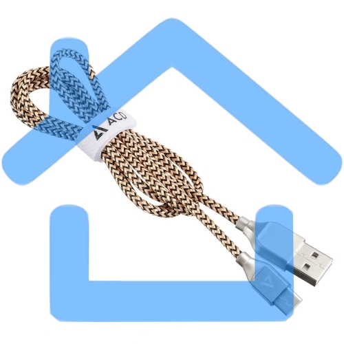 Кабель USB ACD-Titan Type-C ~ USB-A Нейлон, 1м, желто-черный (ACD-U927-C2Y)