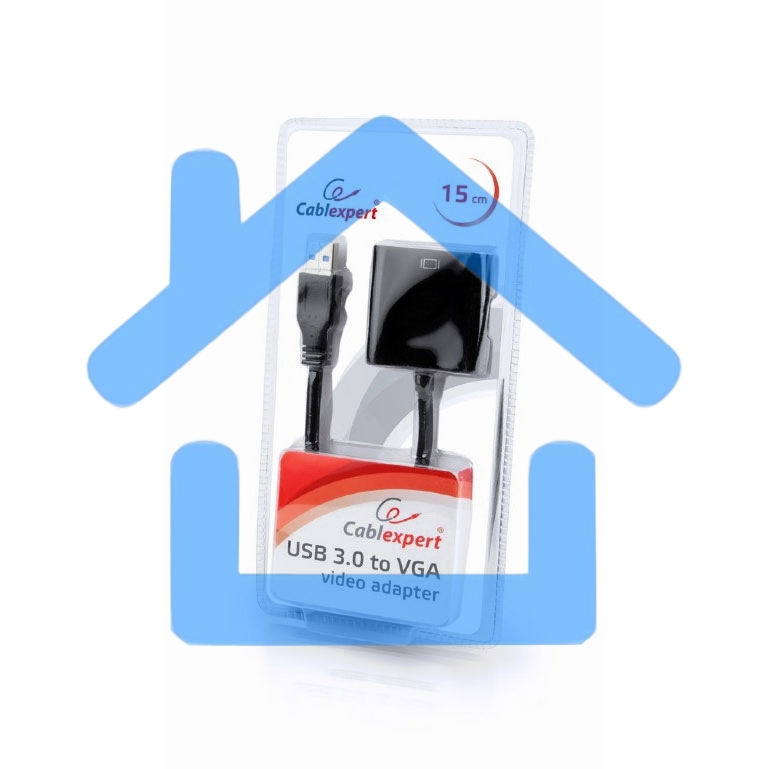 Видеоадаптер (конвертер) USB 3.0 --> VGA Cablexpert AB-U3M-VGAF-01, черный