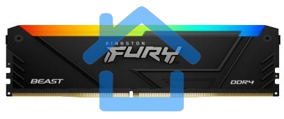Оперативная память Kingston Fury Beast, DDR4, 16Gb (2x8Gb), 3600MHz, CL17, DIMM, с радиаторами, RGB, черный
