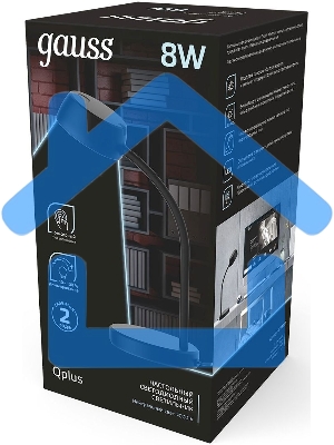 Светильник настольный Gauss Qplus модель GTL601 8W 600lm 4000K 170-265V черный диммируемый LED 1/8
