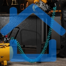 Полиуретановый спиральный шланг профессиональный BASF, 15 м, с быстросъемными соединением Stels