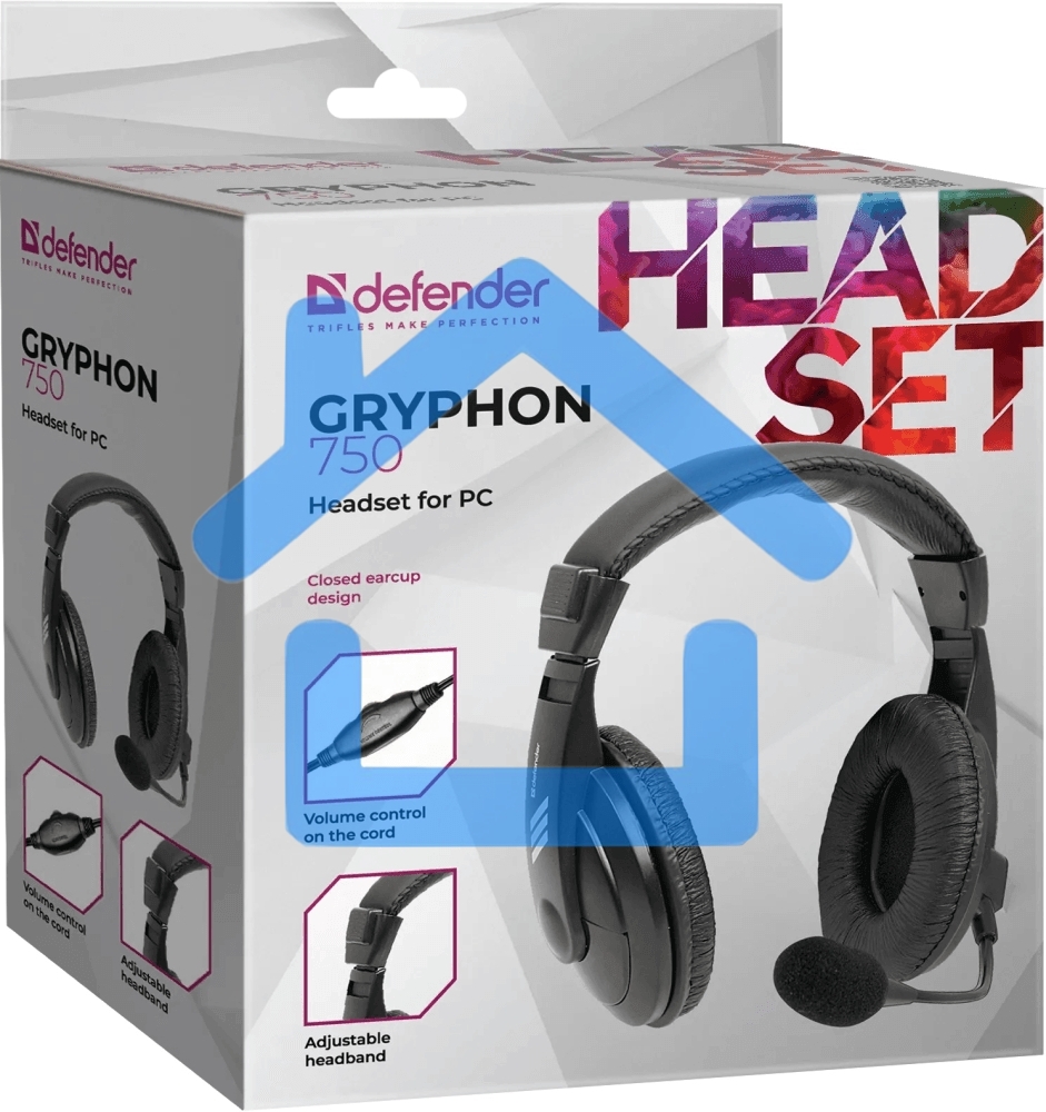 Наушники Defender Gryphon 750 черный, кабель 2 м