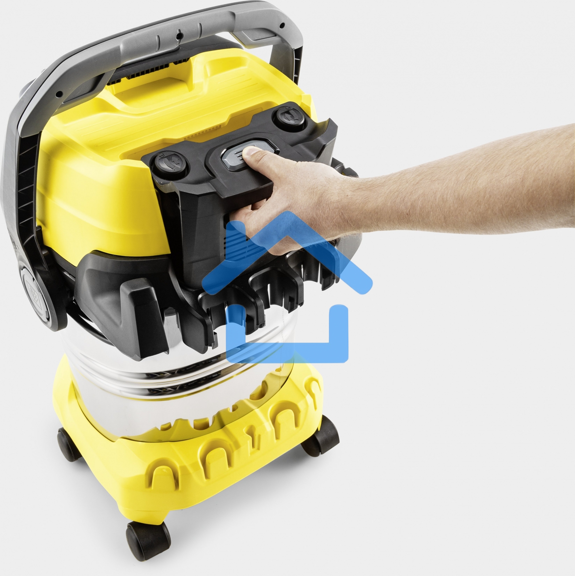 Строительный пылесос Karcher WD 5 S V-25/5/22 желтый, 1100 Вт, уборка сухая/сбор воды, пылесборник мешок/контейнер, 25 л
