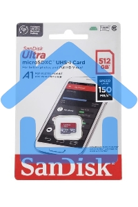 Флеш карта microSD 512Gb SanDisk microSDXC Class 10 Ultra UHS-I A1 140Mb/s