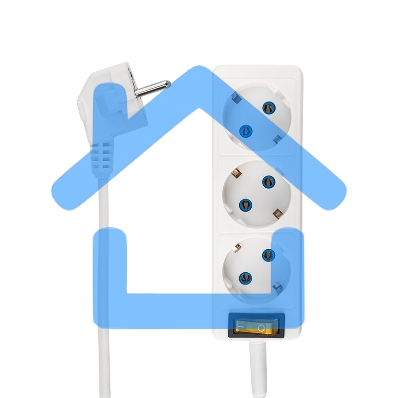 Удлинитель PROconnect 3 гнезда, 10 м, 3х0.75 мм², с/з, с кнопкой, белый