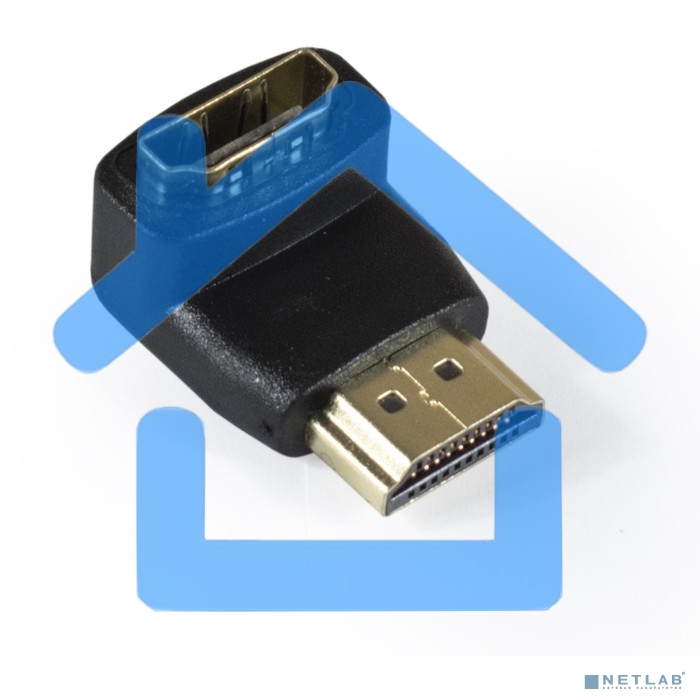 Переходник Exegate EX284919RUS HDMI-HDMI EX-HDMI90-FML (19M/19F, угловой, позолоченные контакты)