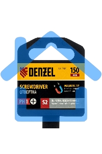 Отвертка Denzel PH1х150 мм, S2, 3к рукоятка