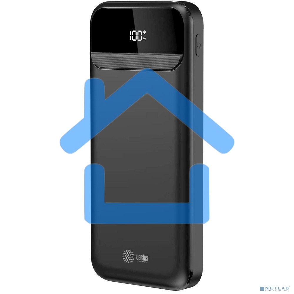 Портативный аккумулятор Cactus CS-PBFSCA-10000 10000mAh 4.5A 2xUSB-A/USB-C черный