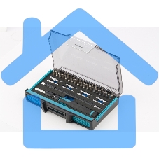 Отвертка GROSS 11599 с набором бит и торцевых головок для точных работ гибкий привод. 48 штук crmo