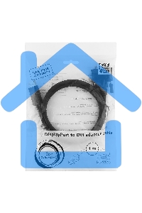 Кабель DisplayPort-DVI Gembird/Cablexpert 1м, 20M/19M, черный, экран, пакет(CC-DPM-DVIM-1M)