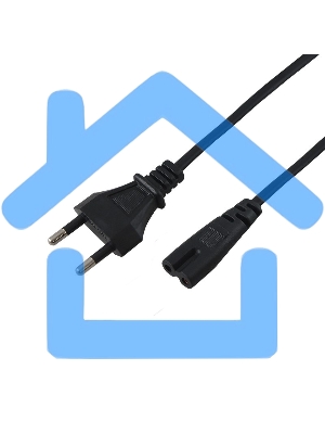 Шнур сетевой, вилка - евроразъем С7, кабель 2x0,75 мм², длина 1,8 метра (PE пакет) Rexant
