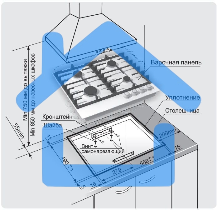 Газовая варочная панель Gefest ПВГ 1214-01 К7