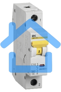 Выключатель автоматический однополюсный ВА47-60M 1Р 16А 6кА С MVA31-1-016-C IEK