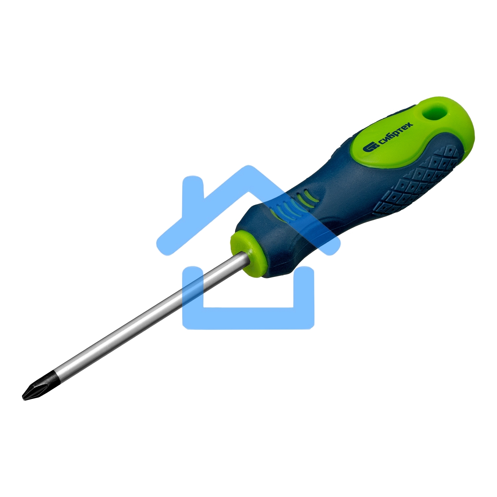 Отвертка, PH2 х 100 мм, CrV, 2-х компонентная рукоятка Сибртех