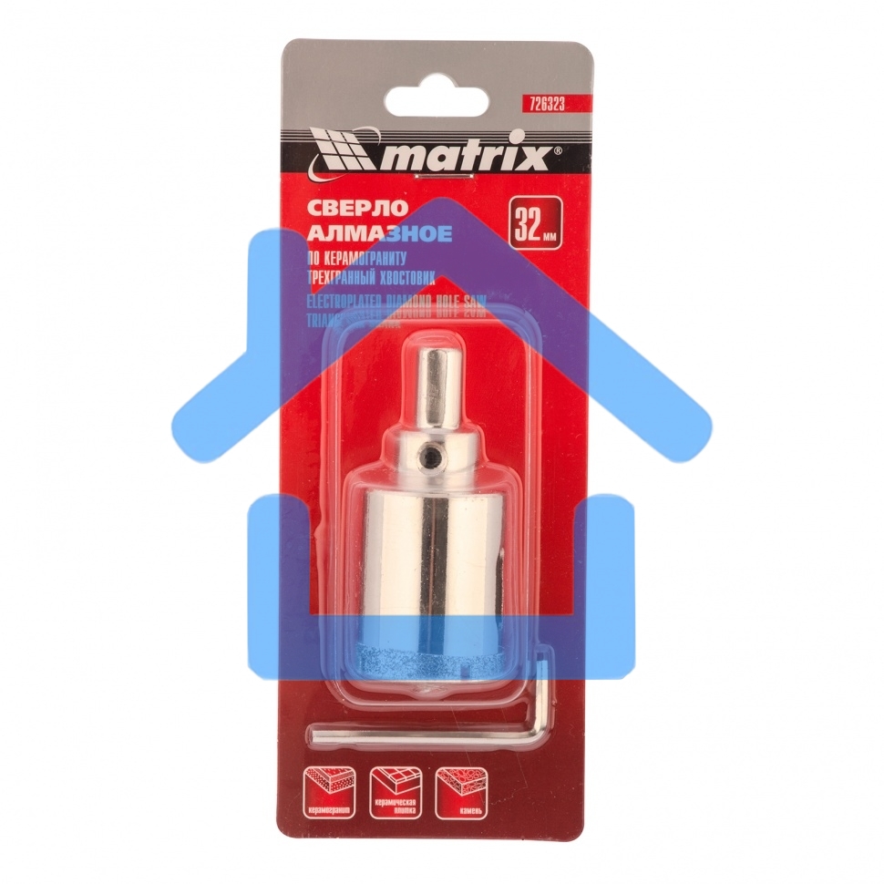 Сверло Matrix алмазное по керамограниту, 32 х 67 мм