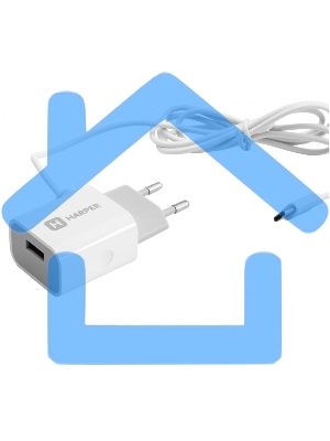 Сетевое зарядное устройство Harper WCH-5118 WHITE 1xUSB 2.1A + кабель USB Type-C