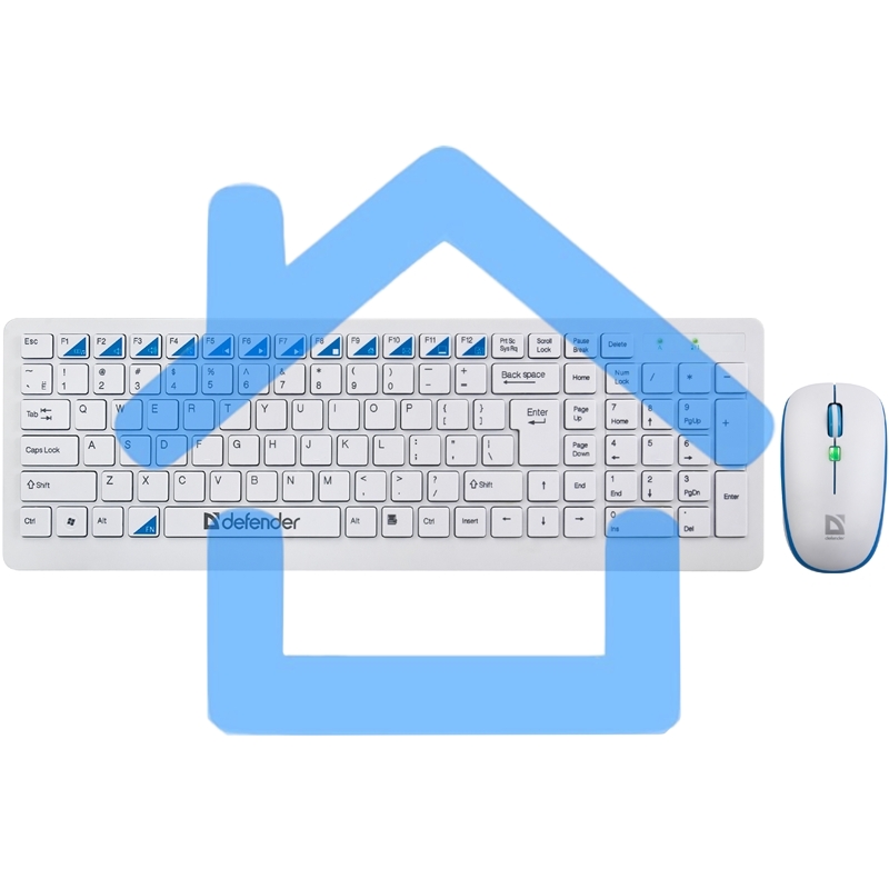 Комплект клавиатура + мышь Defender Skyline 895 Nano W (белый) Кл:104, 1000/1500/2000dpi