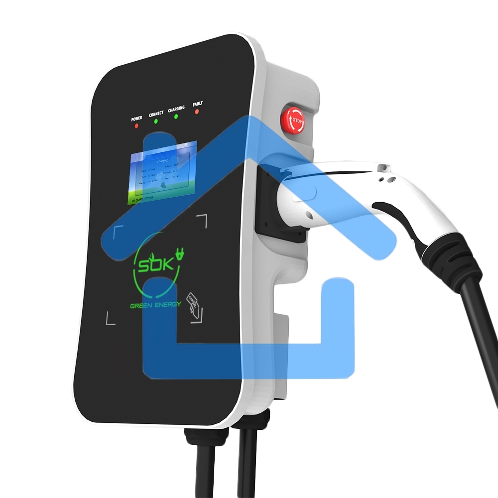 Зарядная станция S'OK Green Energy M3W Series Wallbox EV Charger SM3W32232542-5wf, 3-phase, 22kw (32a/ 380v), OCPP 1.6J, RFID, WiFi, LAN, уровень защиты IP54, кабель 5м