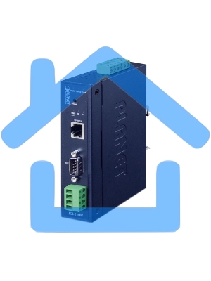 Конвертер PLANET ICS-2100T IP30 Industrial 1-Port RS232/RS422/RS485 Serial Device Server (1 x 10/100BASE-TX, -40~75 degrees C, dual 9~48V DC, Web, Telnet and SNMP management )