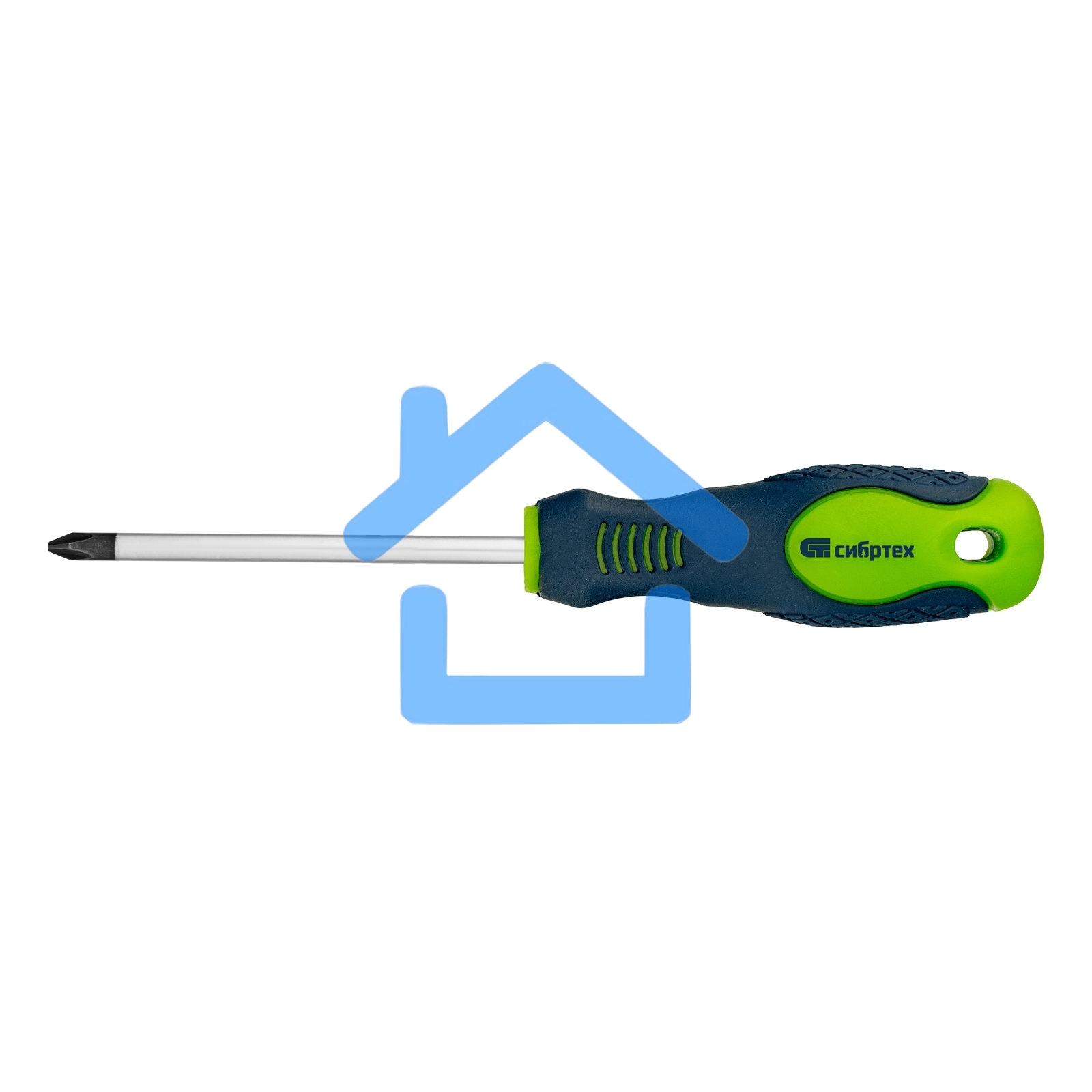 Отвертка, PH2 х 100 мм, CrV, 2-х компонентная рукоятка Сибртех