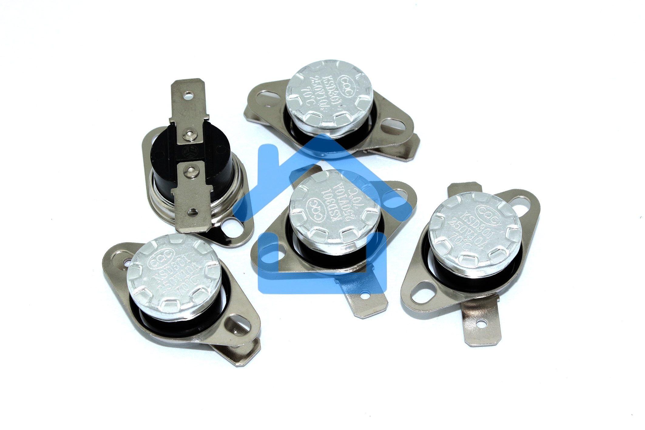 Термостат биметаллический KSD301 10А/70 С нормально разомкнутый 5 шт