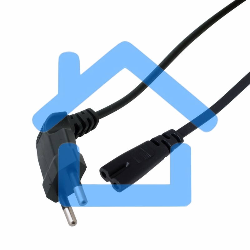 Шнур сетевой, вилка угловая - евроразъем С7, кабель 2x0,75 мм², длина 1,5 метра (PVC пакет) Rexant