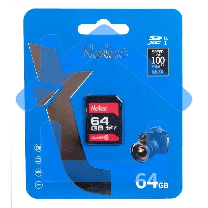 Флеш карта SDHC 64Gb Netac Class 10 UHS-I U1 P600 NT02P600STN-064G-R