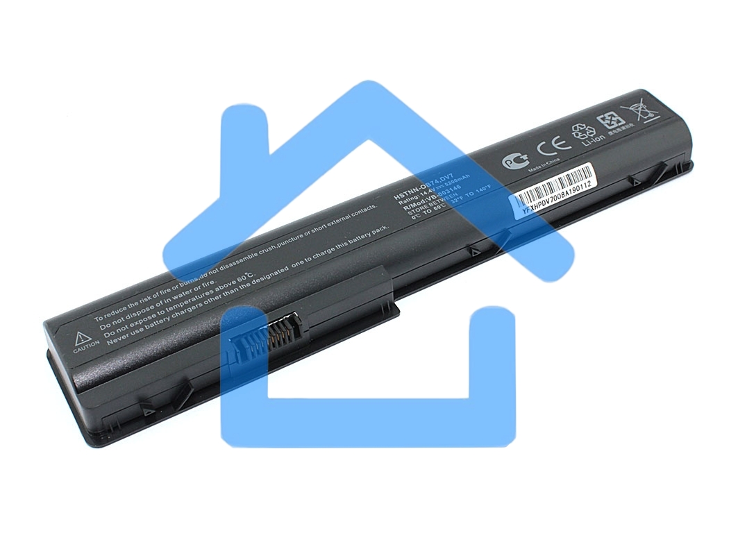 Аккумуляторная батарея для ноутбука HP Pavilion DV7, HDX18, Compaq CQ71 5200mAh 14,4V OEM черный