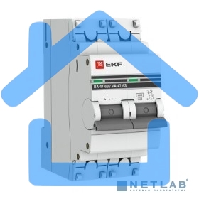 Выключатель автоматический модульный 2п C 6А 4.5кА ВА 47-63 PROxima EKF mcb4763-2-06C-pro