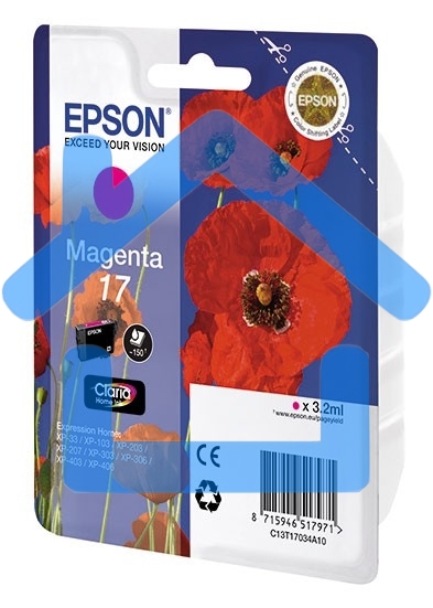 Картридж струйный Epson C13T17044A10 желтый (150 стр.) для Epson XP33/203/303