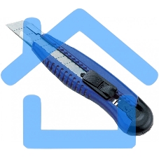 Нож канцелярский Kw-Trio 3713blue, ширина лезвия 18 мм, усиленный 2 сменных лезвия, металл, синий, блистер