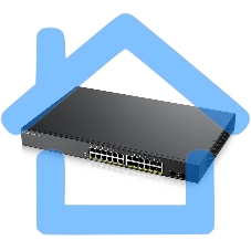 Коммутатор Smart L2 PoE+ Zyxel GS1900-24HPv2, rack 19