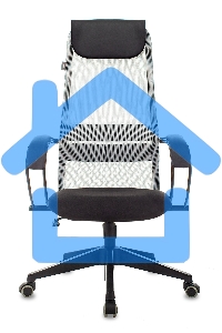 Кресло руководителя Бюрократ CH-607 TW-02 светло-серый, сиденье черный, сетка/ткань, с подголов. крестовина пластик