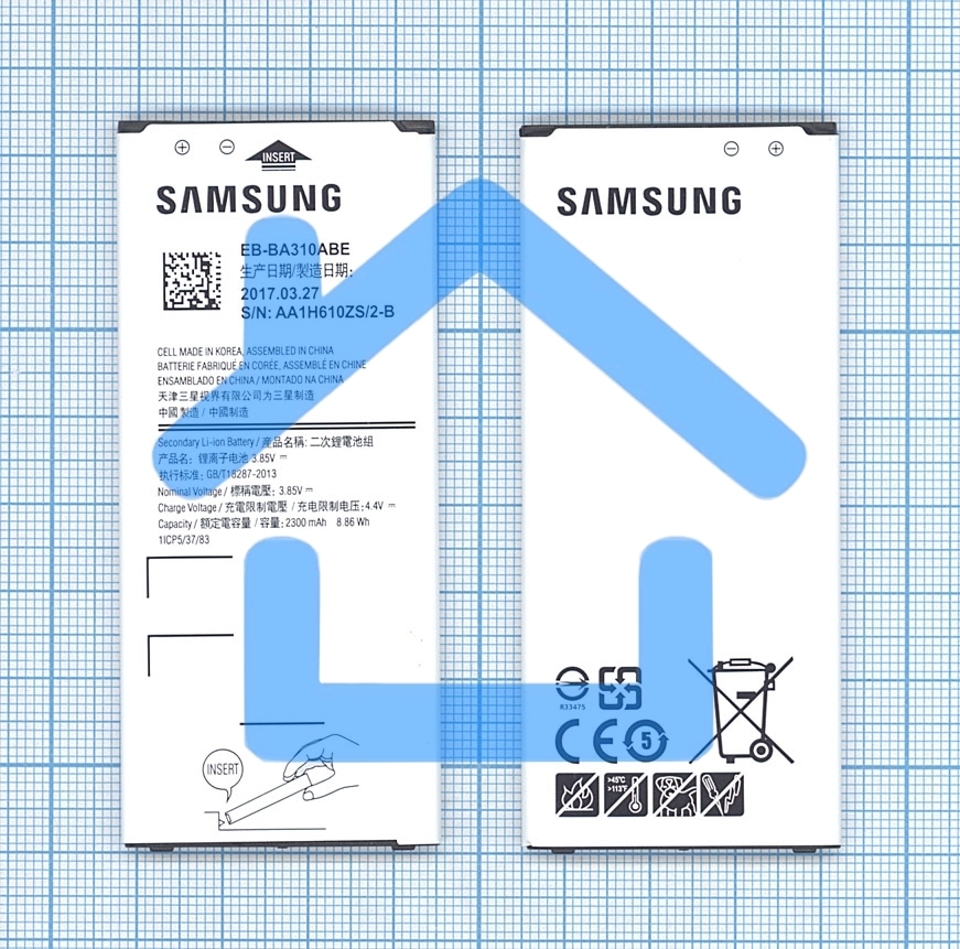 Аккумуляторная батарея EB-BA310ABE для Samsung Galaxy A3 (2016) SM-A310 2300mah