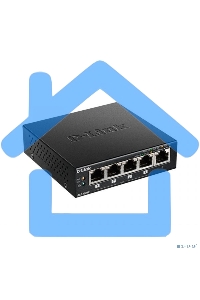 Неуправляемый коммутатор D-Link DGS-1005P/B3A с 5 портами 10/100/1000Base-T (4 порта PoE 802.3af/at, PoE-бюджет 60 Вт)