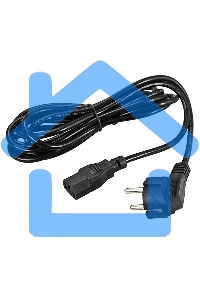 Шнур сетевой, евровилка угловая - евроразъем С13, кабель 3x0,75 мм², длина 1,8 метра (PVC пакет) Rexant