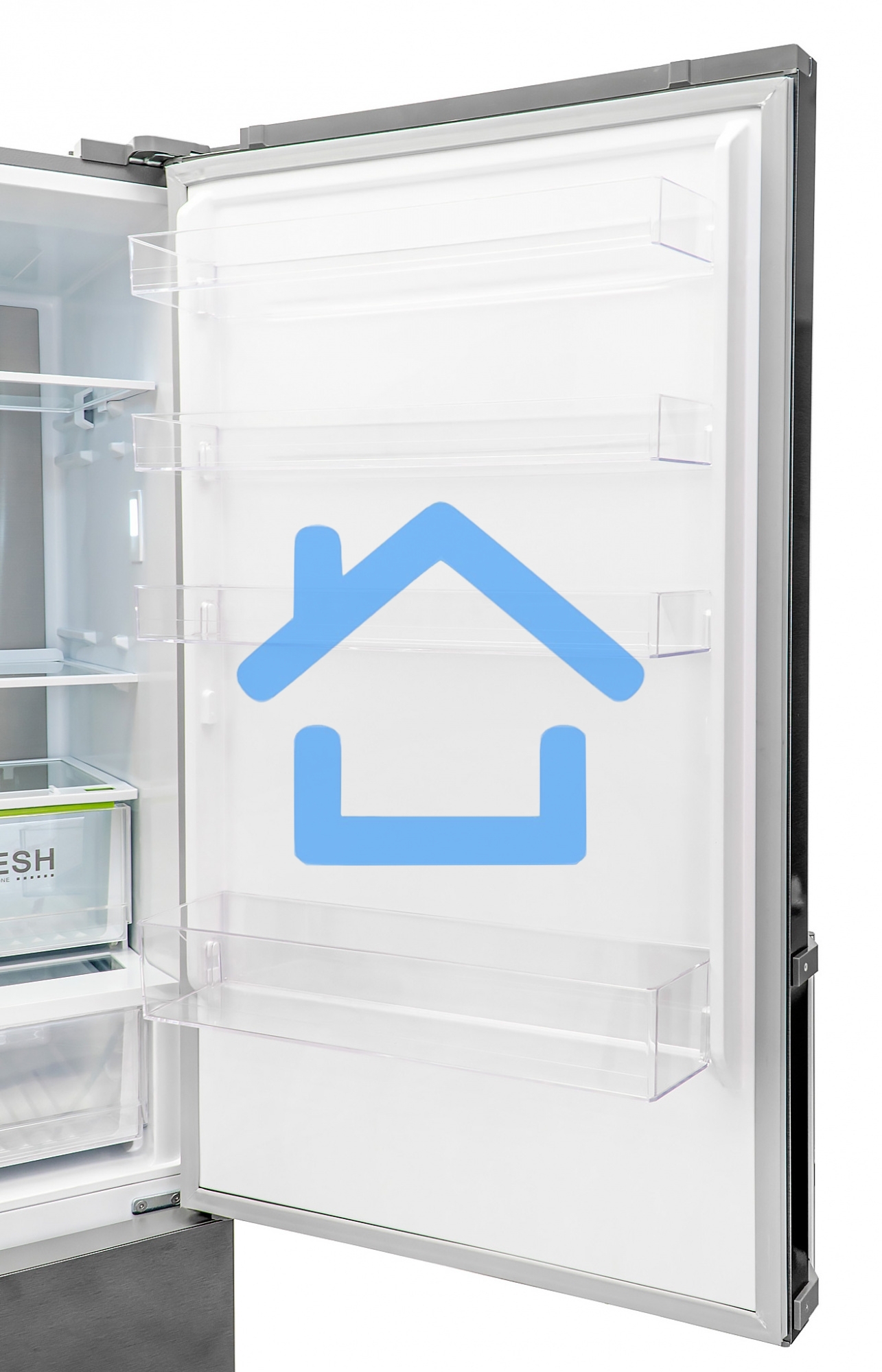 Холодильник Hyundai CC4553F нержавеющая сталь двухкамерный 316/100л морозилка снизу, No Frost