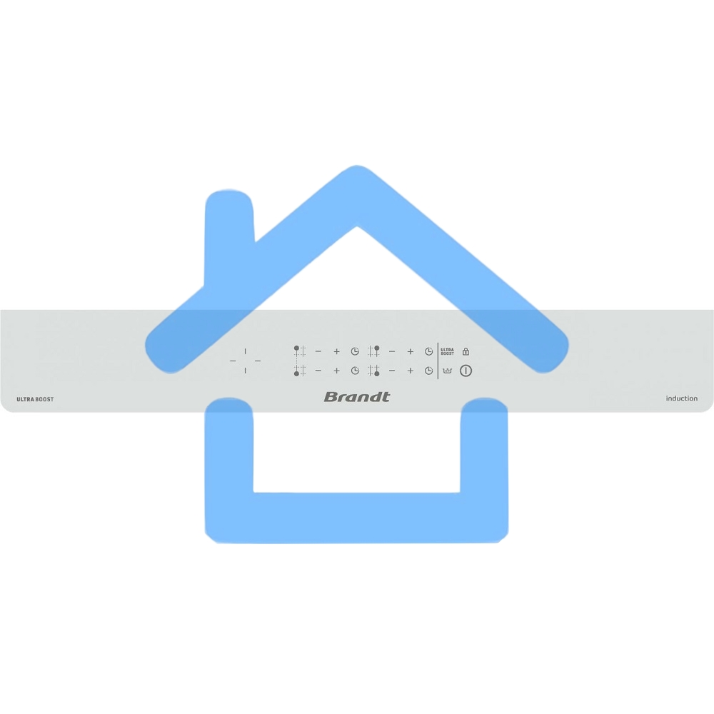 Индукционная варочная панель Brandt, 4 варочных зоны, 14 уровней мощности, индикация остаточного тепла, таймер, Ultraboost, белый