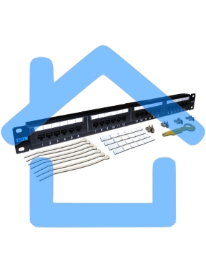 Патч-панель TWT 24 порта, UTP, кат.6, 1U