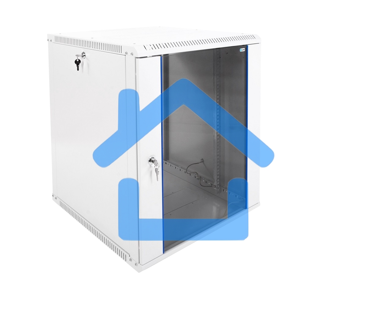 Шкаф телекомм. настенный разборный 15U (600х650) дверь стекло, черный