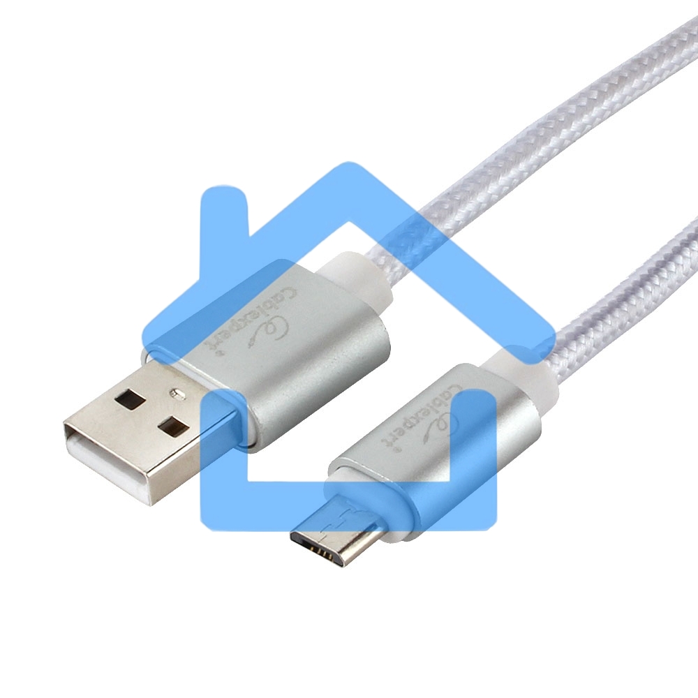 Кабель USB 2.0 Cablexpert CC-U-mUSB02S-1.8M, AM/microB, серия Ultra, длина 1.8м, серебристый, блистер