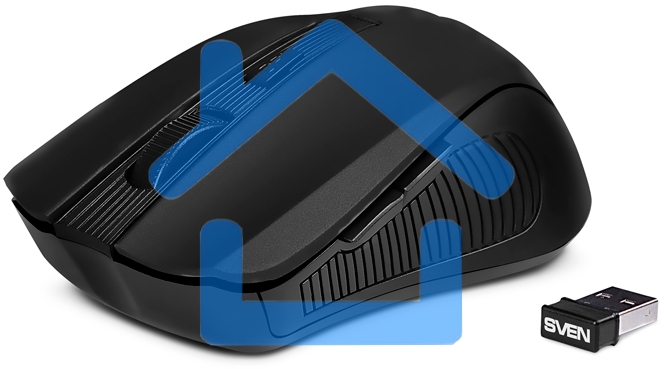 Мышь беспроводная SVEN RX-350W черный, 1400 dpi, радиоканал, USB, кнопки - 6
