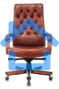 Кресло руководителя Бюрократ T-9928WALNUT светло-коричневый Leather Eichel, кожа, крестов. металл/дерево