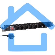 Блок розеток горизонтальный ExeGate ServerPro PDU-19H802 Al-8S-EU1.8-SW, 19